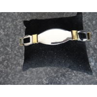 Armband staal en goudkleur 22cm