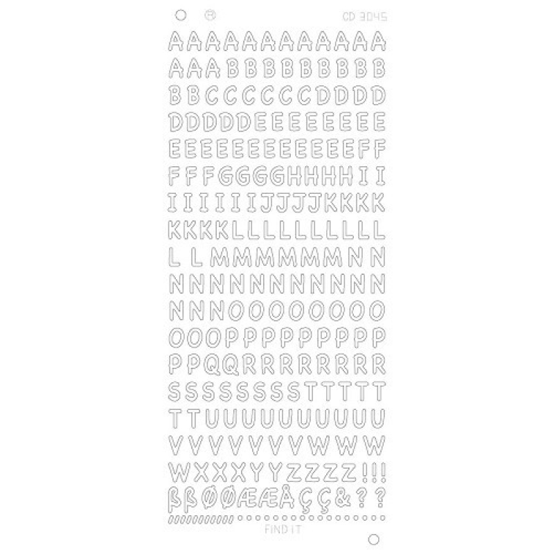 Stickervel: Alfabet Platinum - Goud