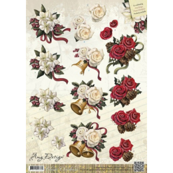 Pakket met 6 verschillende knipvellen met thema kerst