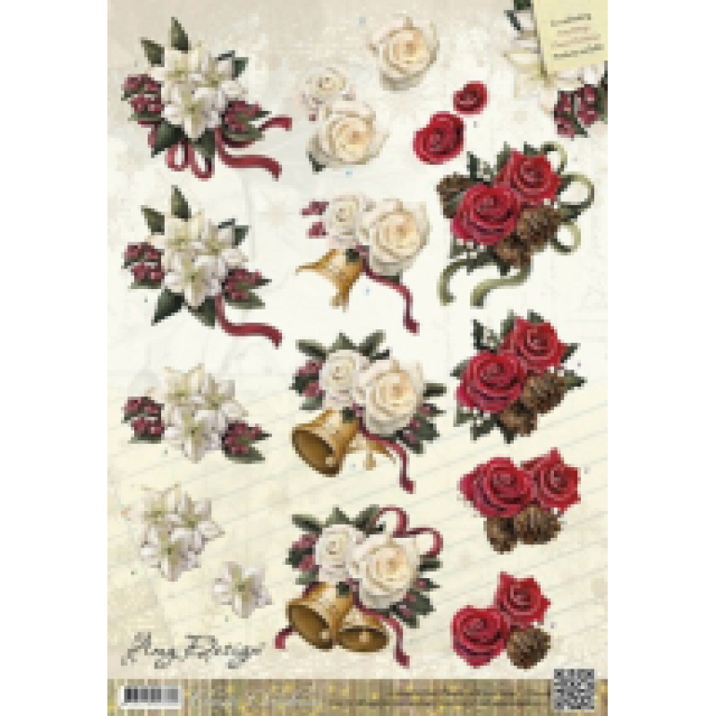 Pakket met 6 verschillende knipvellen met thema kerst