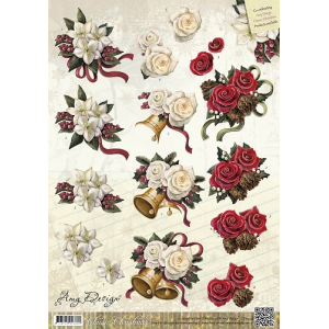 3D knipvel - Amy Design - Christmas flowers