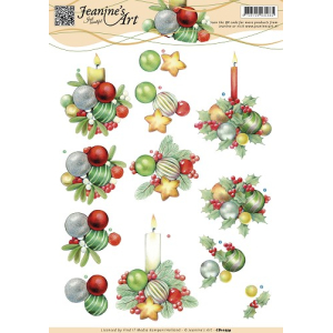3D knipvel - Jeanine's Art- Kerstkaarsen