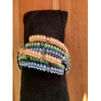 Kralenarmband dames  met 3 rijen glasparels.