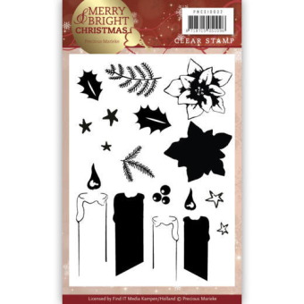  clear stamps Kaars - Merry and Bright Christmas - Precious Marieke