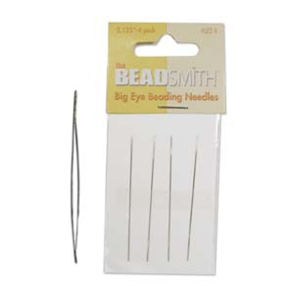 Beadsmith Beading naald met groot oog 6cm Zilver (4 stuks)