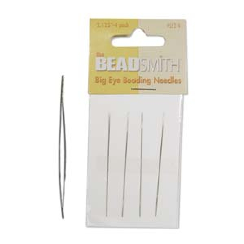 Beadsmith Beading naald met groot oog 6cm Zilver (4 stuks)