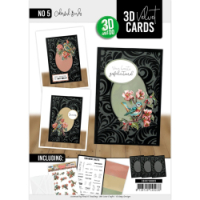 3D Velvet Cards A6 nr 5- Colorful Birds