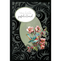 3D Velvet Cards A6 nr 5- Colorful Birds