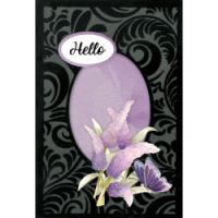 3D Velvet Cards A6 nr 6 Purple Butterflies