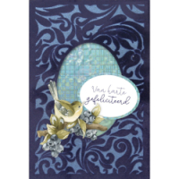 3D Velvet Cards A6  nr 7- Blackberries and Birds