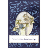 3D Velvet Cards A6  nr 7- Blackberries and Birds