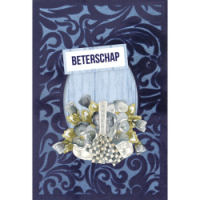 3D Velvet Cards A6 nr 8- Blue Pansies