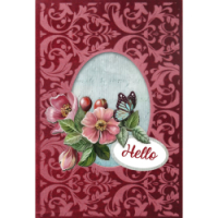 3D and do Velvet Cards A6 nr.09 - Rose Hip