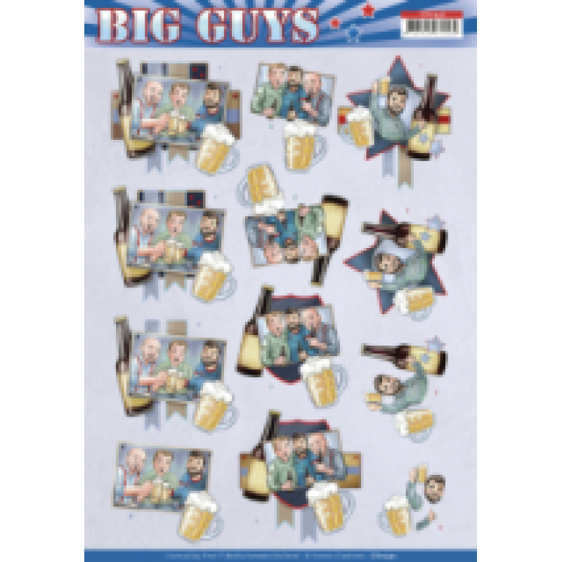 3D knipvel Sheet - YYvonne Creations - Big Guys - Best Friends