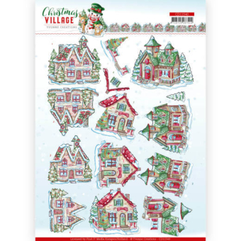 3D knipvel Sheet - Yvonne Creations - Christmas Village - Christmas Houses