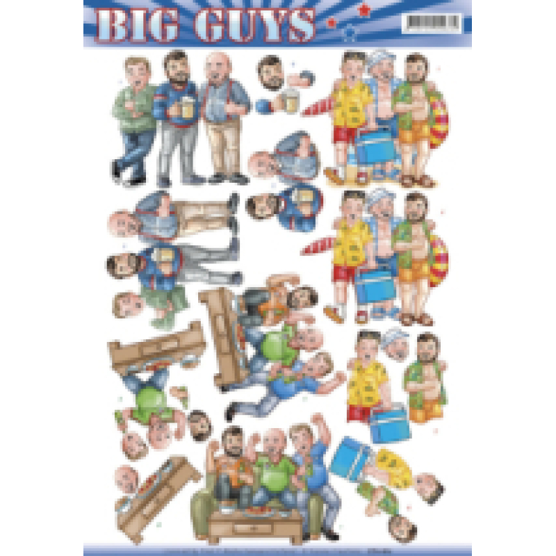3D knipvel Sheet - YYvonne Creations - Big Guys - Hanging Out