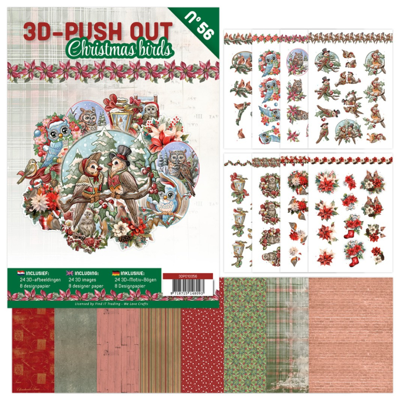 3D Push Out Book 56 - Christmas Birds