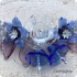 Blauw paarse bloemketting van glas (lampwork)