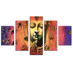 Mona Lisa diamond painting 5 luik: buddha zeer kleurrijk