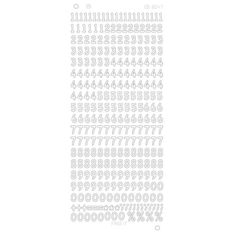 Stickervel: Cijfers - Platinum - Zilver