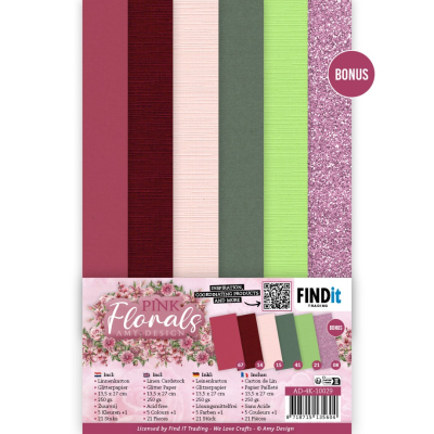 Linnen Cardstock Pack - Amy Design - Pink Florals - 4K