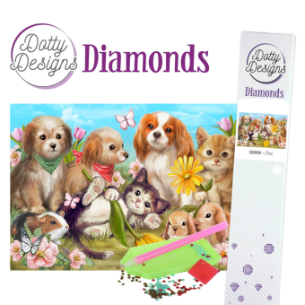 Dotty design diamond painting 42x29,7cm: pets