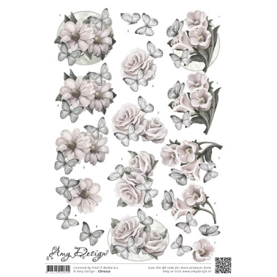 3D knipvel Sheet - Amy Design - Condoleance bloemen