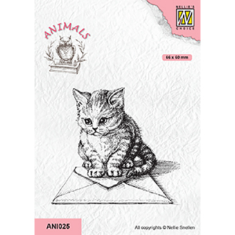 Nellie's Choice • Animals Clear Stempels Kitten with Envelope
