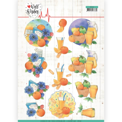 3D knipvel - Pills And Vitamins Well Wishes 3D Cutting Sheet By Jeanine's Art