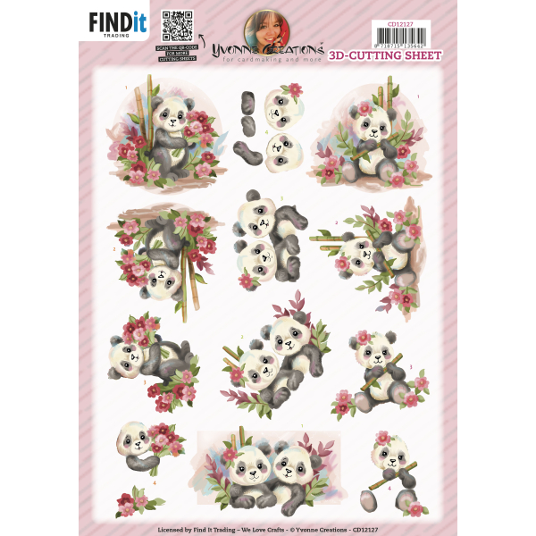 3D Cutting Sheet - Yvonne Creations - Lieve Panda
