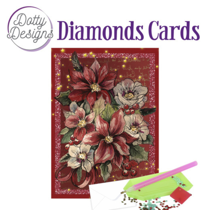 D0tty Design® - Set van 4 diamond painting kerstkaarten 10x15cm (set 22)