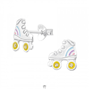 Oorknopjes zilver rolschaatsen