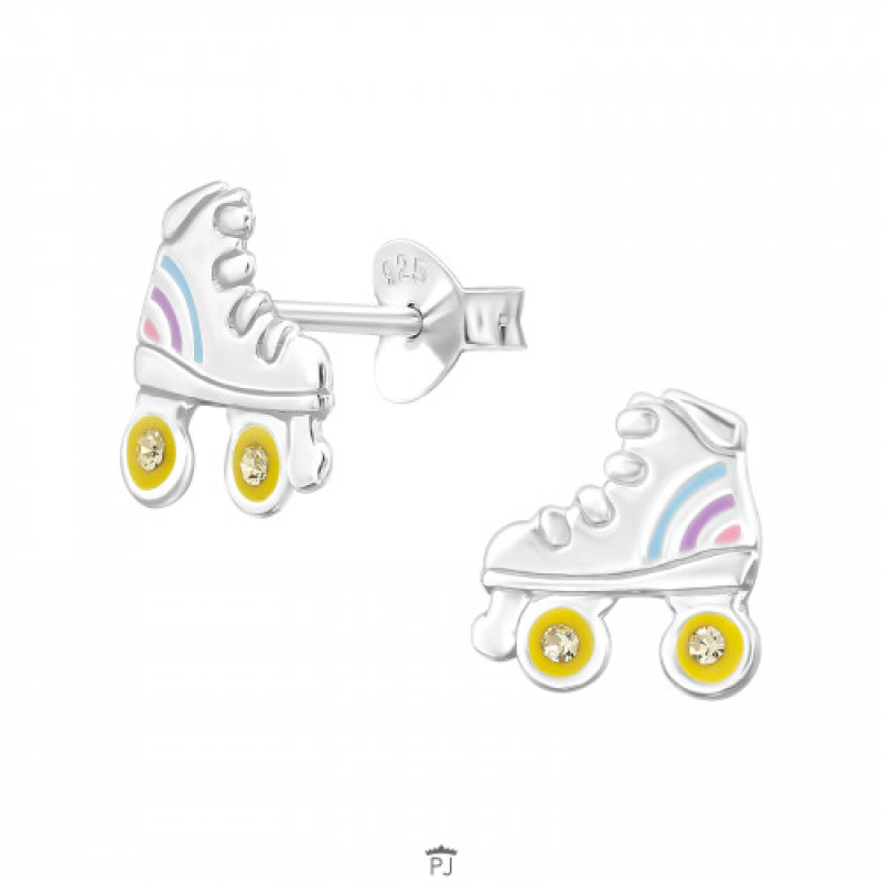 Oorknopjes zilver rolschaatsen