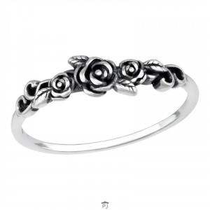 Ring zilver met rozen