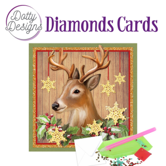 D0tty Design® - Set van 4 diamond painting kerstkaarten 15x15cm: kaarsen (set 5)
