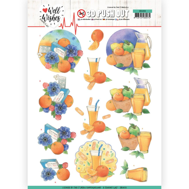 3D Push Out - Pills And Vitamins Well Wishes By Jeanine's Art