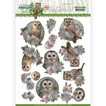 3D Push Out Sheet Romantic Owls Amazing Owls  By Amy Design
