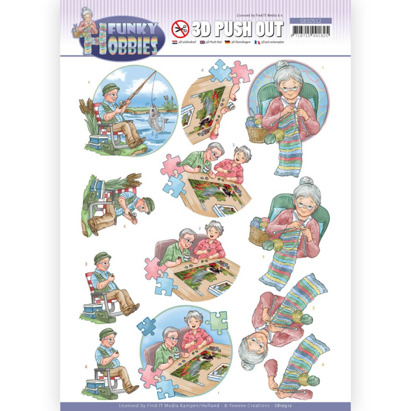 3D Push Out - Knitting - Funky Hobbies  By Yvonne Creations