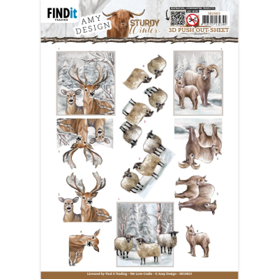 3D Push-Out - Amy Design - Sturdy Winter - Deer