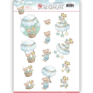  3D-Push out - In The Air Welcome Baby - Yvonne Creations