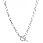 Ketting stainless steel  zilverkleur met rondje en open schakel