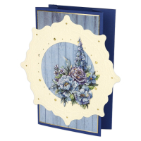 Pillar Circle Cards Crème 4 -Blooming Blue