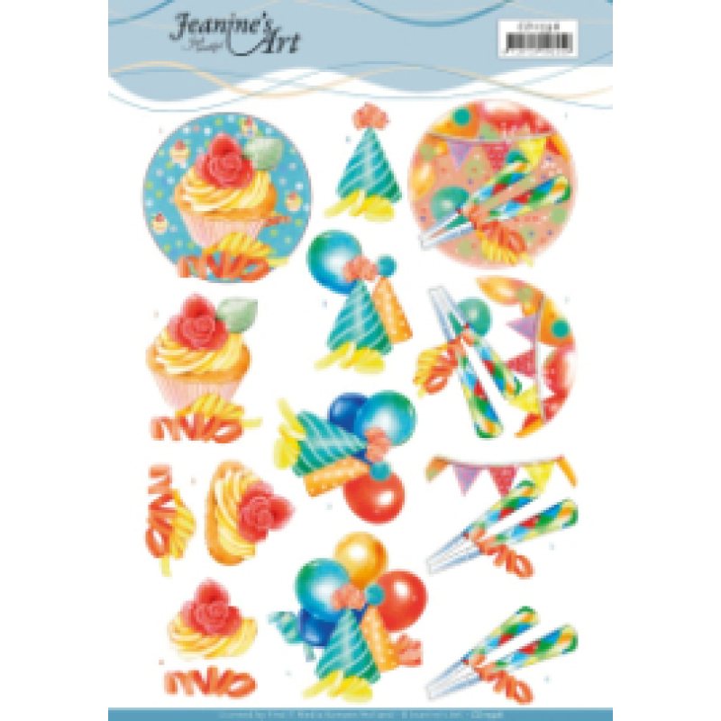 3D knipvel Sheet - Jeanine's Art - Happy Birthday
