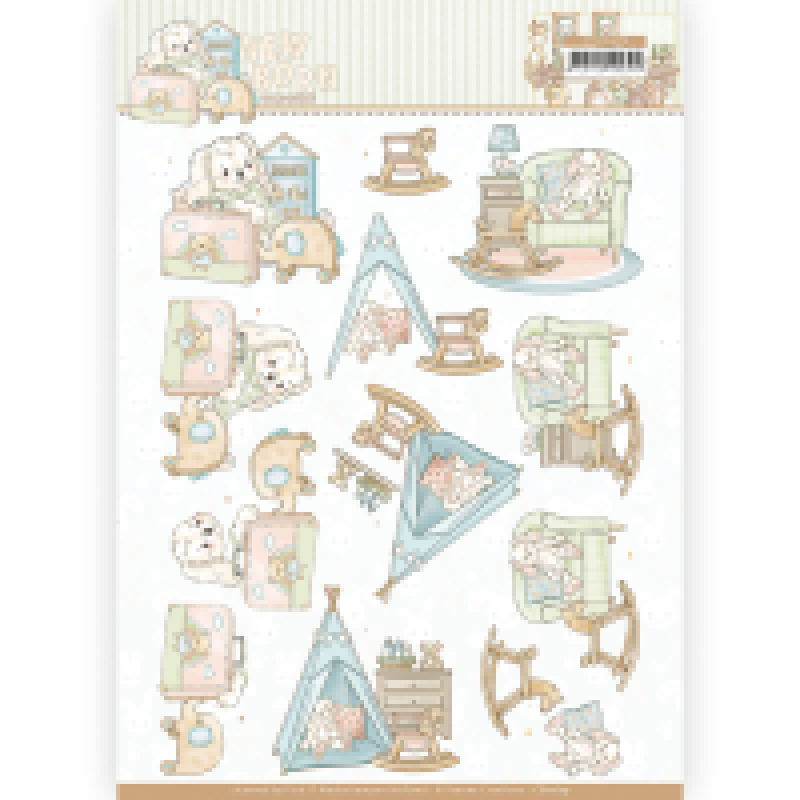 3D knipvel Sheet - Yvonne Creations - Newborn - Baby Rocking Horse