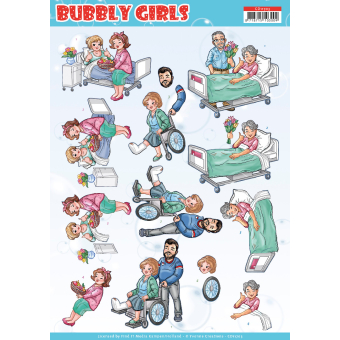 3D knipvel Sheet - Yvonne Creations - Bubbly Girls - Get Well