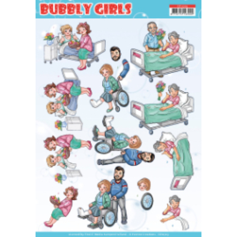 3D knipvel Sheet - Yvonne Creations - Bubbly Girls - Get Well