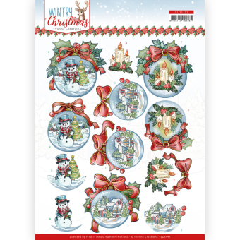 3D knipvel Sheet - Yvonne Creations - Wintry Christmas - Christmas Baubles