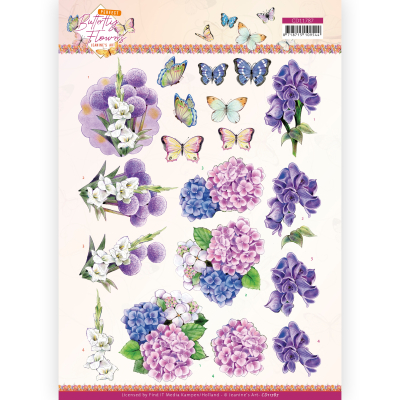 3D knipvel Sheet - Jeanine's Art - Perfect Butterfly Flowers - Hydrangea 