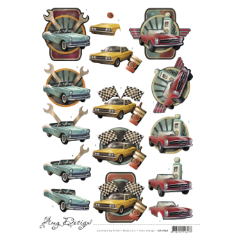 3D knipvel Sheet - Amy Design - Cars