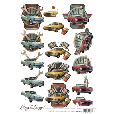 3D knipvel Sheet - Amy Design - Cars